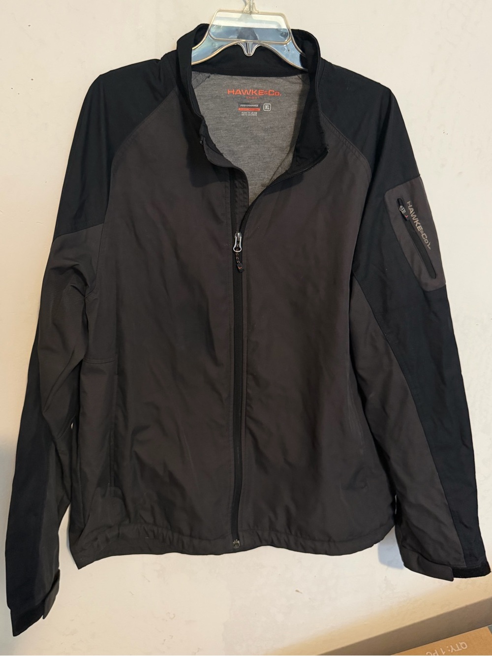 Hawke & Co Sport Men’s XL Black Gray Performance Full Zip Jacket